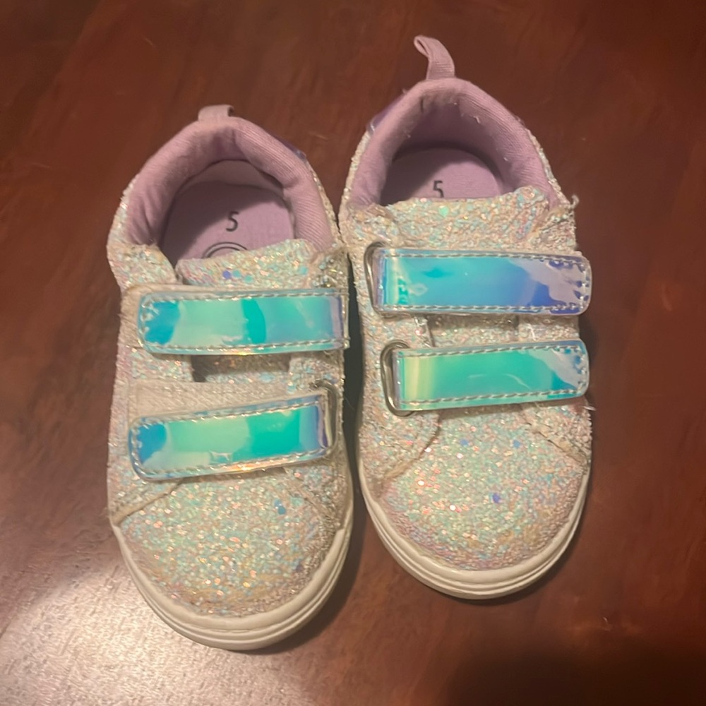 Wonder nation toddler 5 glitter iridescent shoes